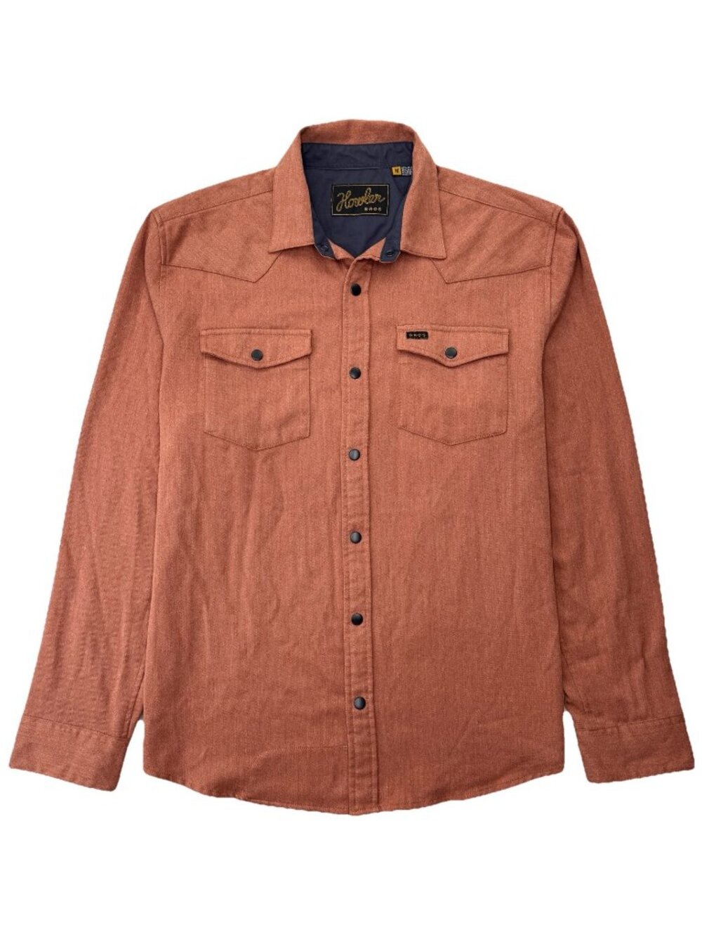 Howler Brothers Stockman Stretch Snap Shirt Men M Burnt Orange Huckberry Western